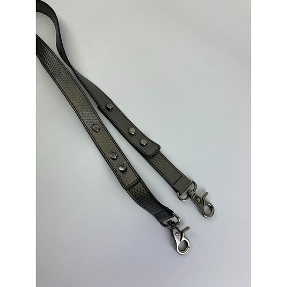 Zac Posen Satchel Purse Black Leather Fur Stripes Tote Crossbody Strap Snap - Picture 8 of 16